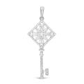 Подвеска из серебра с фианитами родированная - Ключик