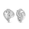 Серьги из серебра с фианитами родированные