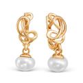 Серьги из золочёного серебра с жемчугом