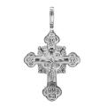 Крест из серебра родированный
