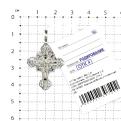 Крест из серебра родированный