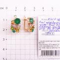 Серьги из золочёного серебра с агатом, хризолитом, цитрином, нанохризолитом, наноцитрином, фианитами
