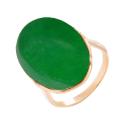 Кольцо из золочёного серебра с зеленым агатом