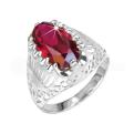 Кольцо из серебра с корундом рубин родированное