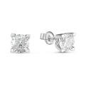 Серьги-пусеты из серебра с кристаллами Swarovski родированные