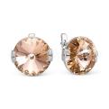 Серьги из серебра с кристаллами Swarovski родированные