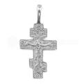 Крест из серебра родированный