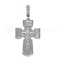 Крест из серебра родированный