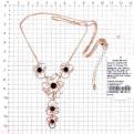 Колье из золочёного серебра с нат.гранатоми фианитами 