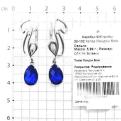 Серьги из серебра с кварцем Лондон блю родированные