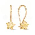 Серьги детские из золочёного серебра с фианитами шампань