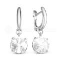 Серьги из серебра с кристаллами Swarovski родированные