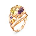 Кольцо из золочёного серебра с аметрином и фианитами