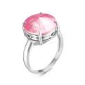 Кольцо из серебра с кристаллом Swarovski родированное