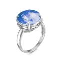 Кольцо из серебра с кристаллом Swarovski родированное