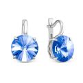 Серьги из серебра с кристаллами Swarovski родированные