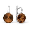 Серьги из серебра с кристаллами Swarovski родированные