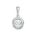 Подвеска из серебра с подвижным фианитом родированная