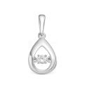 Подвеска из серебра с подвижным фианитом родированная