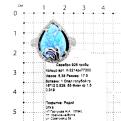 Кольцо из серебра с голубым опалом и фианитами родированное