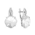 Серьги из серебра с кристаллами Swarovski родированные