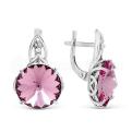 Серьги из серебра с кристаллами Swarovski родированные