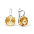 Серьги из серебра с кристаллами Swarovski родированные