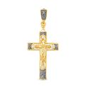 Крест из золочёного серебра с фианитами и чернением