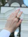 Кольцо из золочёного серебра с чернением - Спаси и сохрани