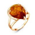 Кольцо из золочёного серебра с янтарём