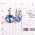 Серьги из серебра с кристаллами Swarovski родированные