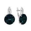 Серьги из серебра с кристаллами Swarovski родированные