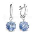 Серьги из серебра с кристаллами Swarovski родированные
