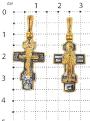 Крест из золочёного серебра с чернением - 3,3 см