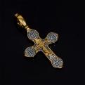 Крест из серебра с чернением и частичным золочением - 4,7 см