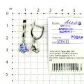 Серьги из серебра с кристаллами Swarovski родированные