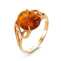 Кольцо из золочёного серебра с янтарём