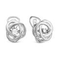 Серьги из серебра с кристаллами Swarovski родированные