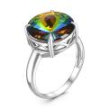 Кольцо из серебра с кристаллом Swarovski родированное