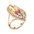 Кольцо из золочёного с серебра с аметрином и фианитами