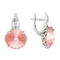 Серьги из серебра с кристаллами Swarovski родированные