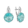Серьги из серебра с кристаллом Swarovski родированные