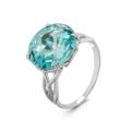 Кольцо из серебра с кристаллом Swarovski родированное