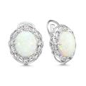 Серьги из серебра с опалами родированные