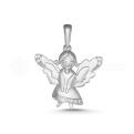 Подвеска из серебра с фианитами родированная Фея