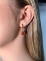 Серьги из золочёного серебра с натуральный янтарём