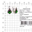 Серьги из серебра с кварцем изумруд и фианитами родированные
