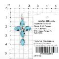 Подвеска-крестик из серебра с кварцем топаз родированная