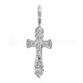 Крест из серебра родированный