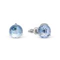 Серьги-пусеты из серебра с кристаллами Swarovski родированные